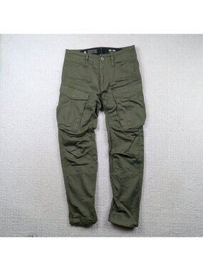 G-Star RAW Rovic Zip 3D Tapered Cargo Tech Pants Mens Sz 28x30 Military Green
